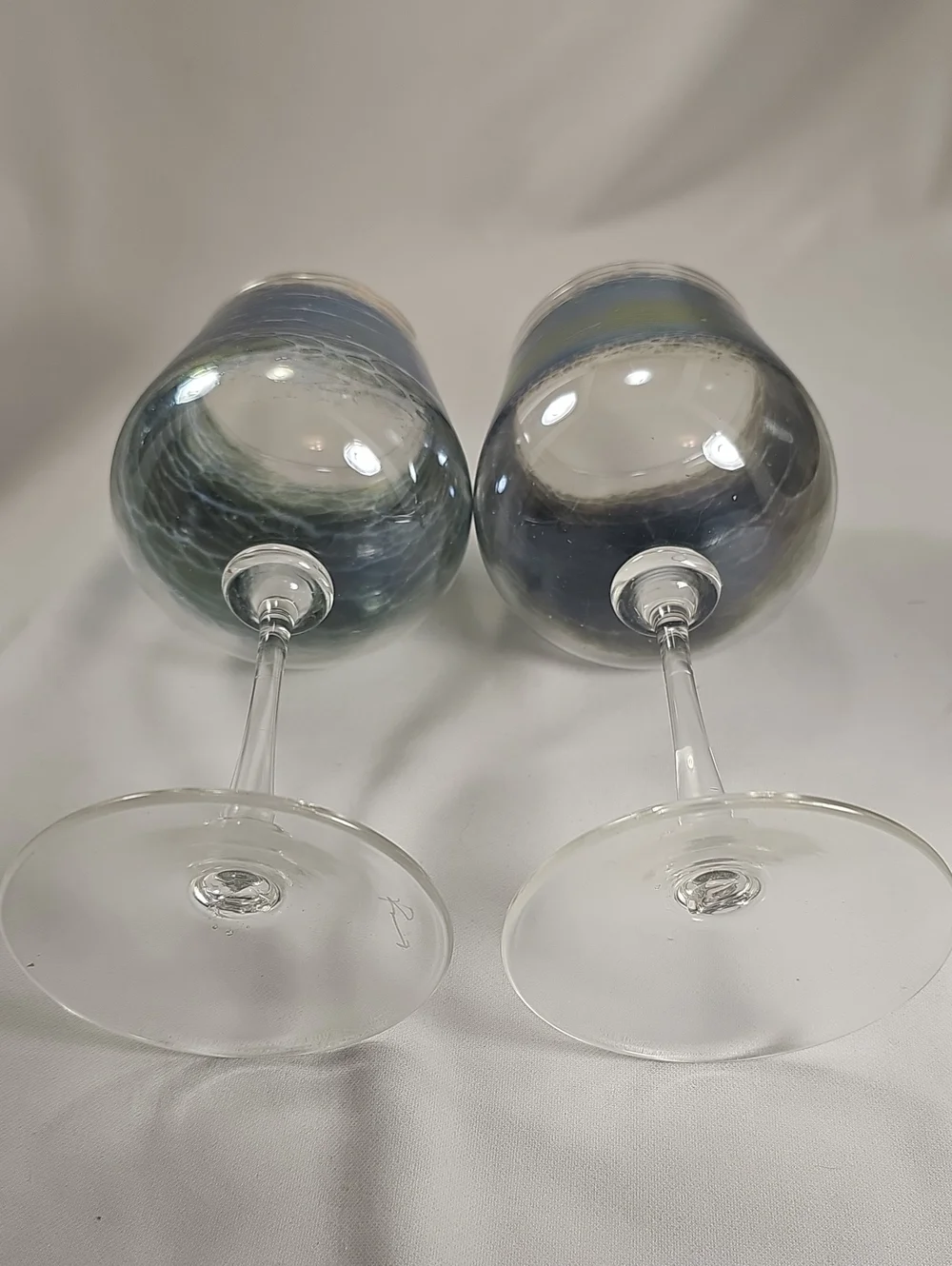 High Tide Drinkware - Art Glass Designed & Signed by Romeo Glass - Set of 2